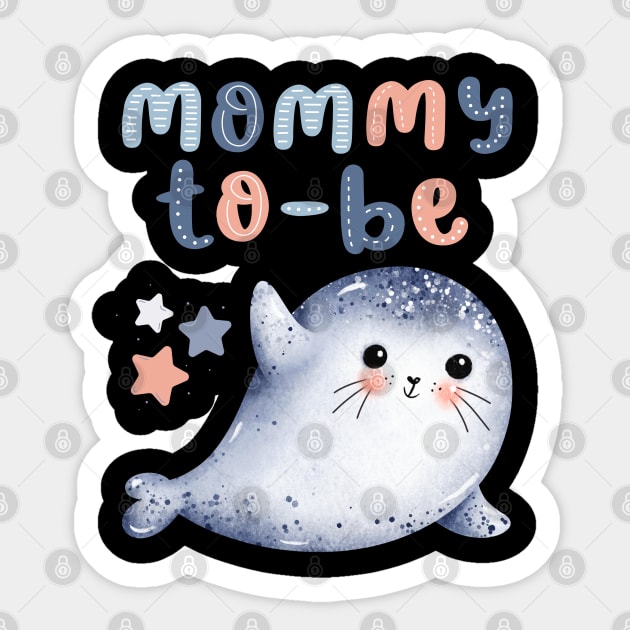 Mommy to be Baby shower Hello little One Sweet little seal cute baby outfit Sticker by BoogieCreates